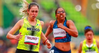 Lucia Muro from Mexico running in the women’s 100m T38 competition at the National Sports Village – VIDENA, Lima 2019