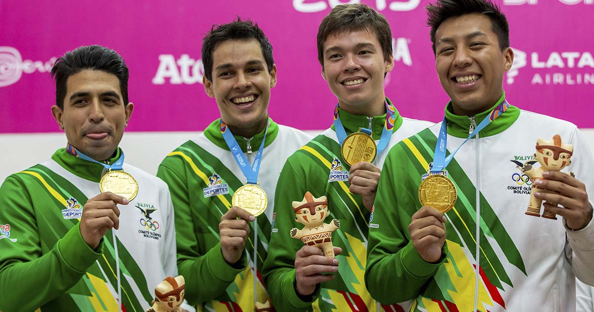 El equipo boliviano de raquetbol también hizo historia al llevarse por primera vez el oro en los Juegos Panamericanos Lima 2019