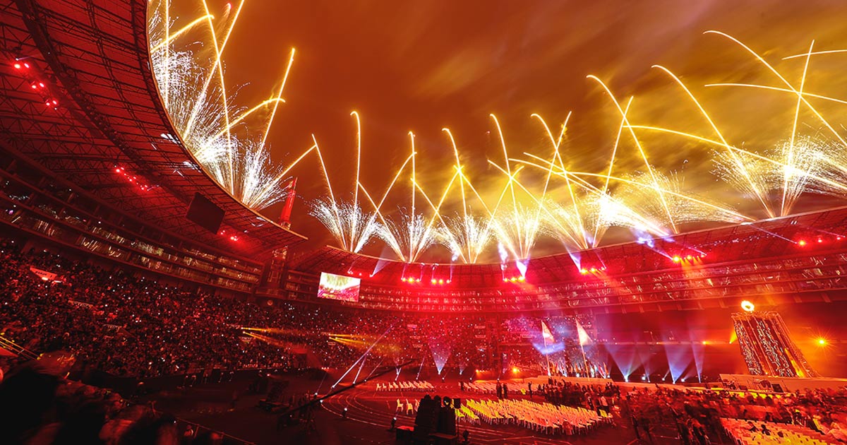 Espectáculo pirotécnico en la Ceremonia de Inauguración de los Juegos Parapanamericanos LIma 2019