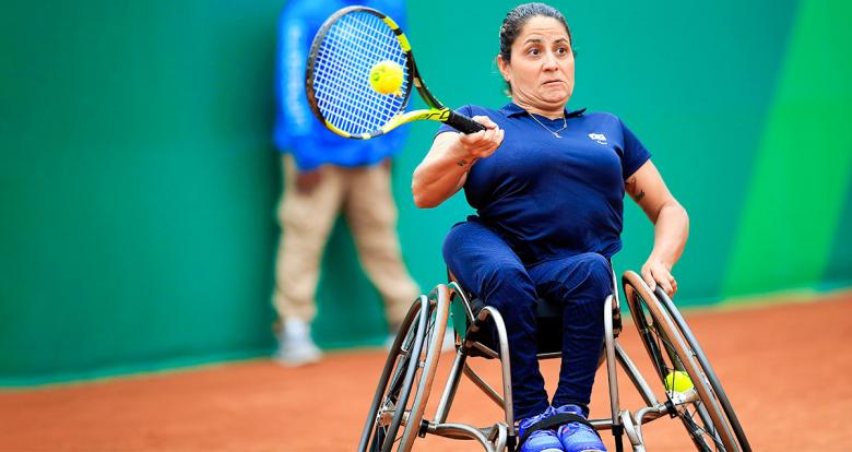 Brazil’s Rejane Candida faces off Argentina’s Nicole Dhers in wheelchair tennis at the Lawn Tennis Club