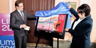 Unveiling of the Lima 2019 postage stamps
