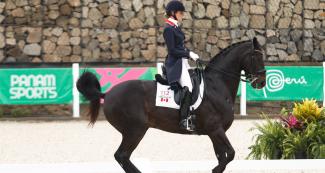 Canada’s Tina Irwin competes at dressage - individual in Lima 2019