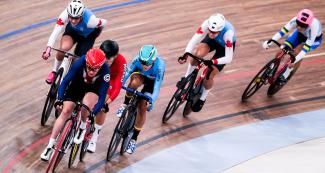 Las ciclistas demuestran su resistencia en la prueba de Madison mujeres, en los Juegos Lima 2019, en la Villa Deportiva Nacional – VIDENA