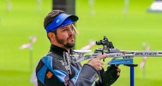 Shooter Luis Mendoza placed fifth at the 50 m rifle 3 positions event 