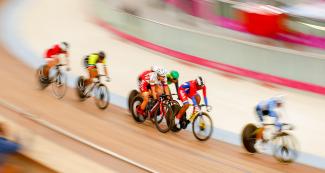 Ciclistas femeninas compiten en Ciclismo de Pista de los Juegos Panamericanos Lima 2019, en la Villa Deportiva Nacional – VIDENA.
