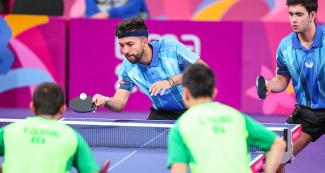 The Puerto Rican duo formed by Daniel Gonzales and Brian Afanador was defeated by Brazilian duo Hugo Calderano and Gustavo Tsuboi in Lima 2019 men’s doubles semifinals at the National Sports Village (VIDENA)