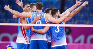Puerto Rican volleyball players beat US team at Lima 2019 Games at the Callao Regional Sports Village