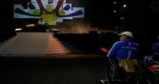 Para deportistas de El Salvador observan show musical en la clausura de los Juegos Parapanamericanos Lima 2019 en la Villa Deportiva Nacional – VIDENA