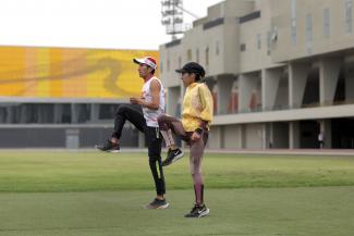 Gladys Tejeda entrenó en el estadio atlético de la VIDENA como parte de su preparación a Tokio 2020 (Foto: Legado)