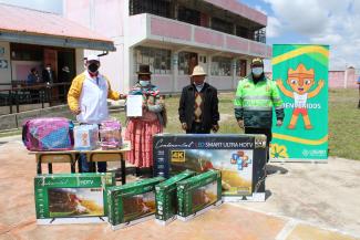 Puno: Legado dona televisores para reforzar educación remota beneficiando a 1200 escolares 