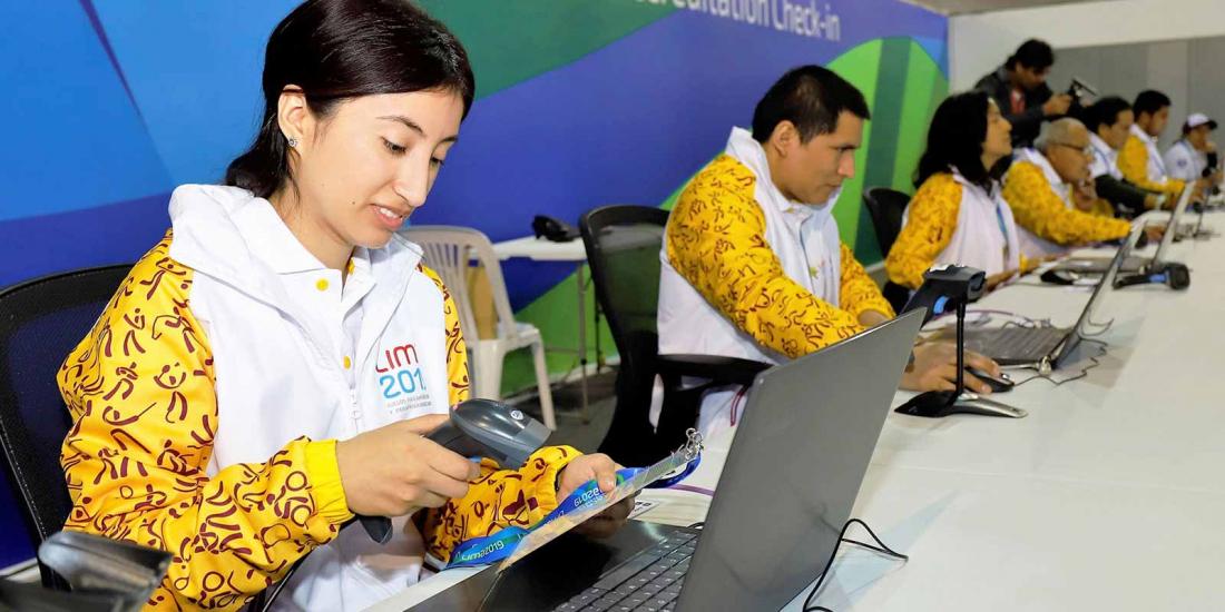 Volunteers at the Lima 2019 Accreditation Center