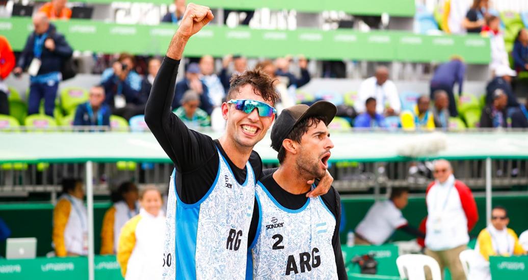 Argentinian men’s beach volleyball team places third at Lima 2019