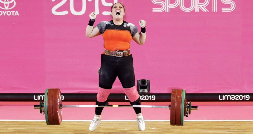 María Fernanda Valdés won the gold in women’s 87 kg category at Lima 2019