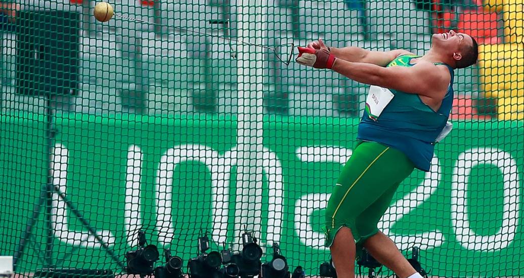 Alan Da Silva de Brasil en prueba final de martillo de los Juegos Lima 2019 en la Villa Deportiva Nacional – VIDENA.