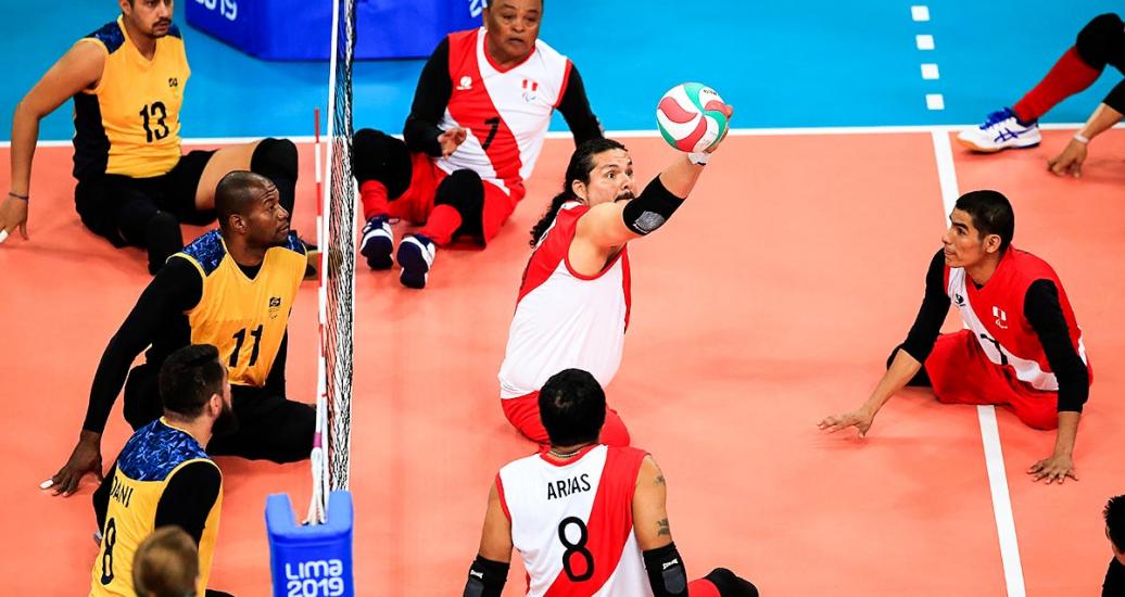  Juan Lazarte (Peru) trying to save the ball at Callao Regional Sports Village during the Lima 2019 Parapan American Games
