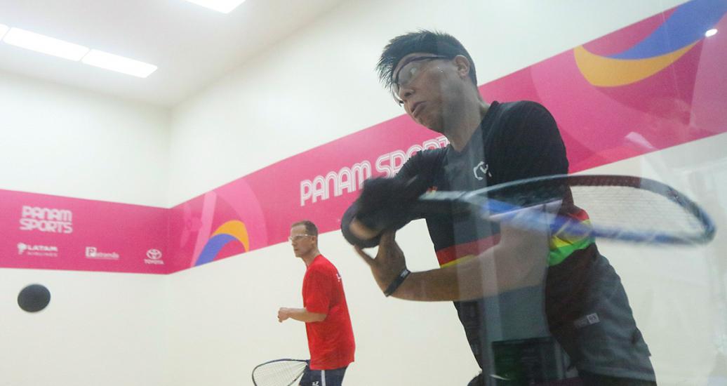Bolivian Conrado Moscoso and American R. O. Carson III competing fiercely in the Lima 2019 men’s team at the Callao Regional Sports Village