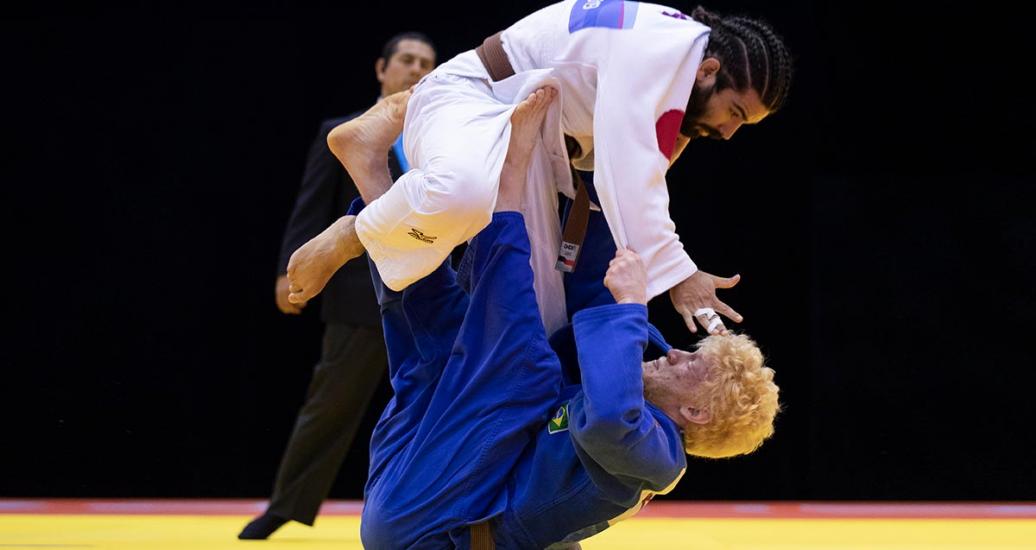 Brazilian Alana Martins vs. Cynthia Simon from USA in judo -70 kg at the National Sports Village – VIDENA, Lima 2019.
