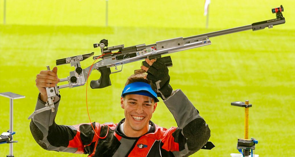 American Timothy Sherry won the 50 m rifle 3 positions at Lima 2019