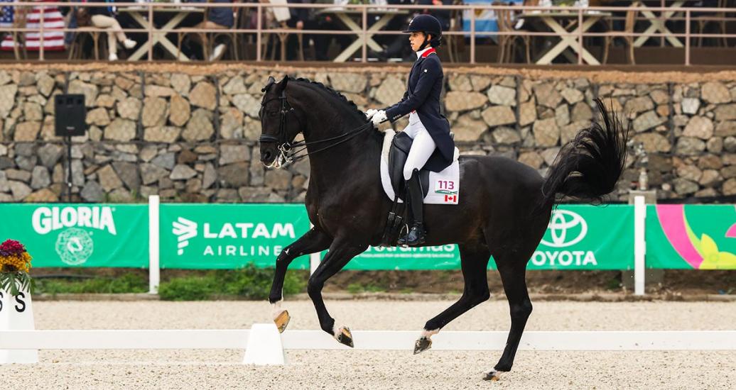 Naima Moreira-Laliberté placed sixth in dressage - individual at the Army Equestrian School
