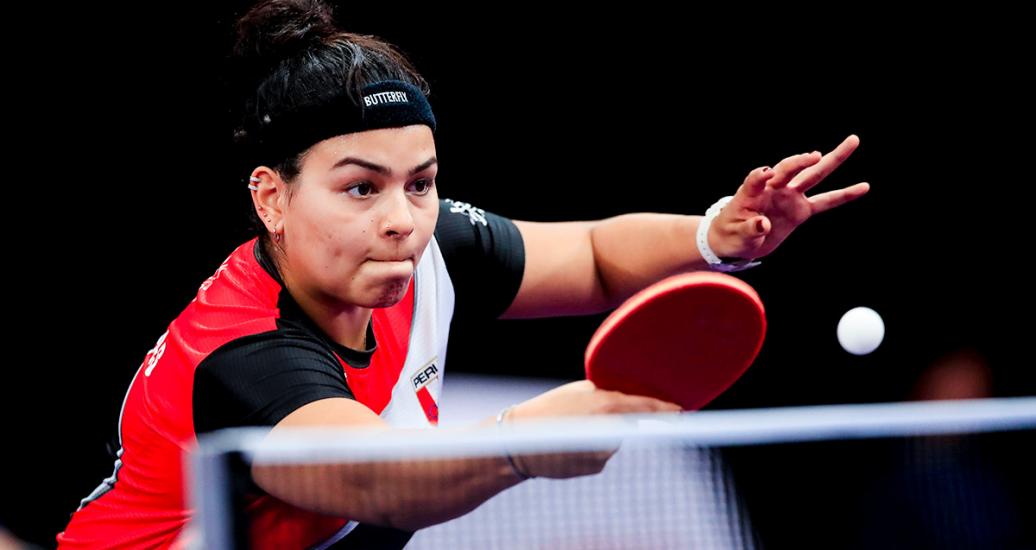 Peruvian Francesca Vargas competes in Lima 2019 table tennis competition against Chile at the National Sports Village – VIDENA.