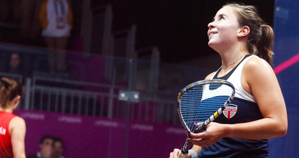 Olivia Blachtford de Estados Unidos se llevó la Medalla de Oro en squash femenino, en la Villa Deportiva Nacional- VIDENA, en los Juegos Lima 2019